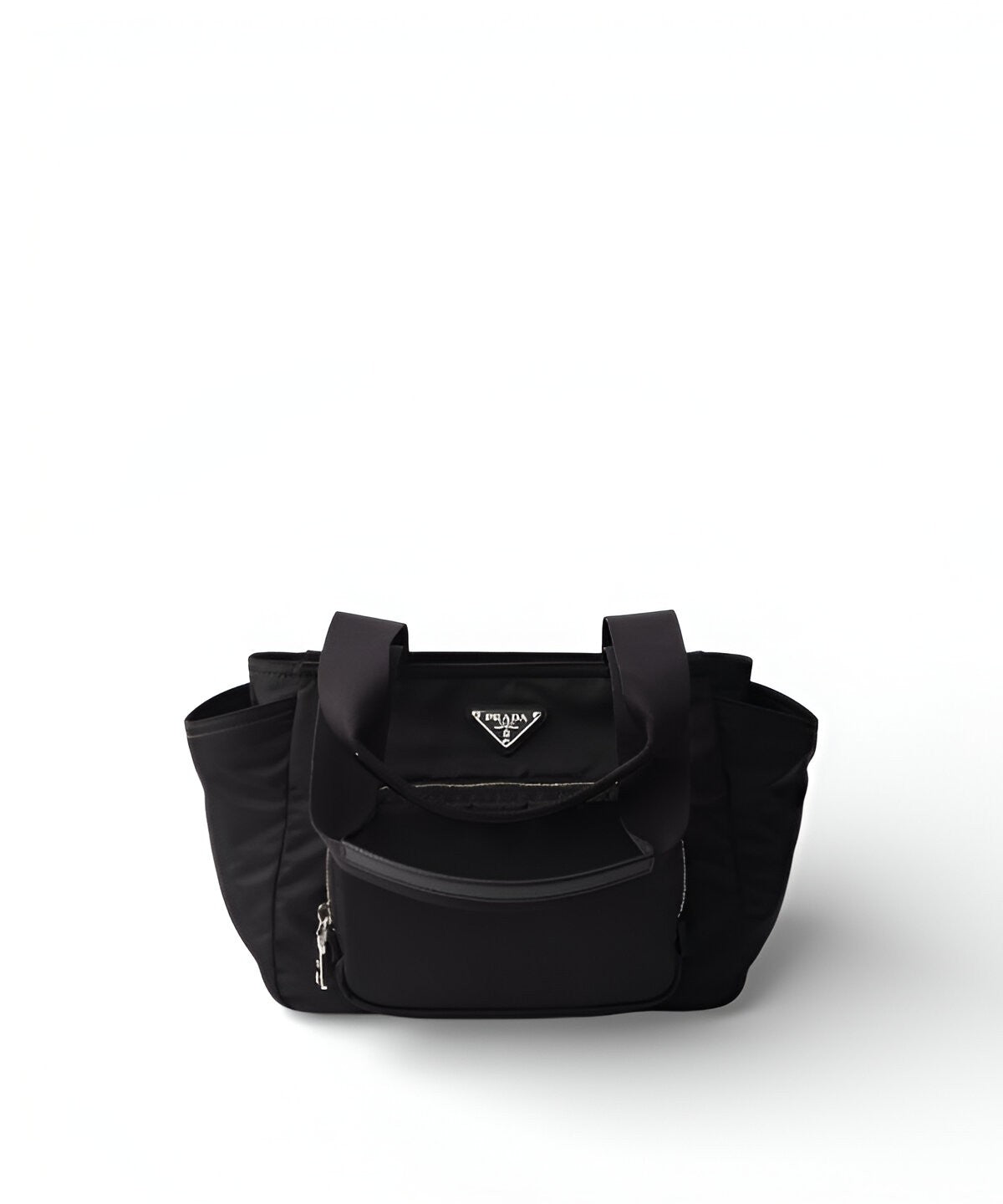 프라다 리나일론 토트백 블랙 리사이클 나일론 트라이앵글 로고 디테일