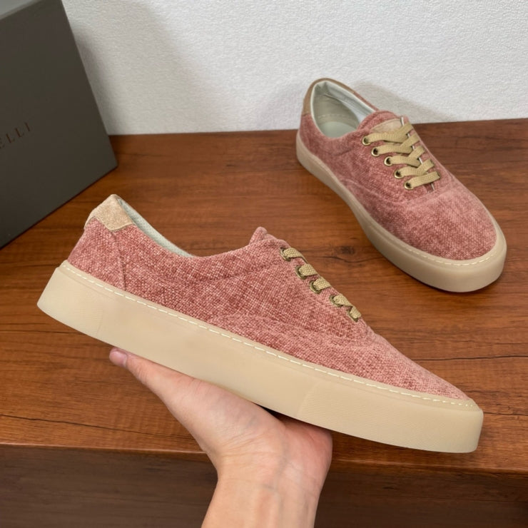 브루넬로 쿠치넬리 트윌 레이스업 스니커즈 핑크