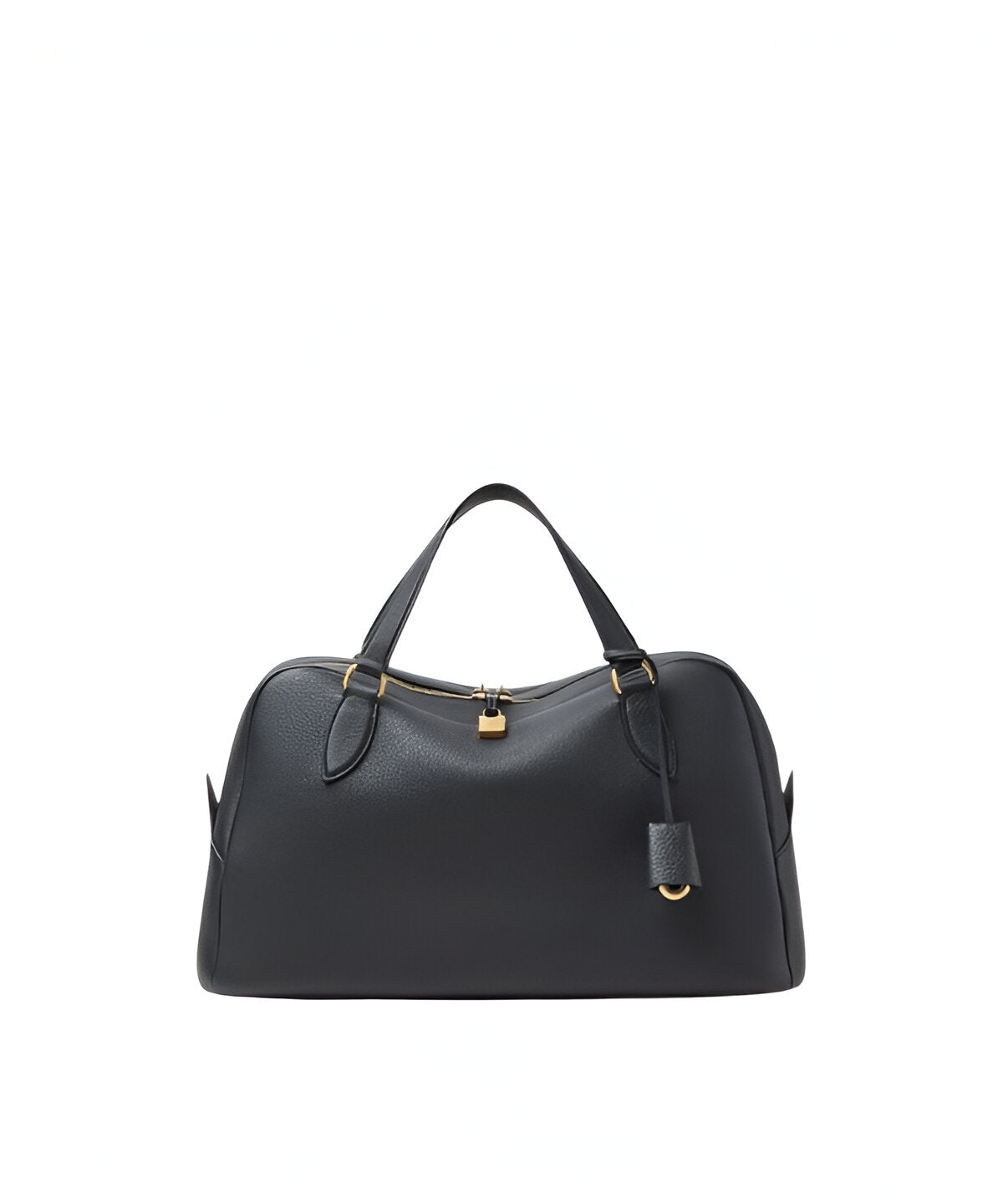 로로피아나 니들 미디움 백 니들 클로저 디테일 가죽 숄더백