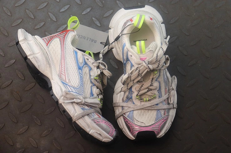 발렌시아가 3XL 화이트 레드 블루 스니커즈