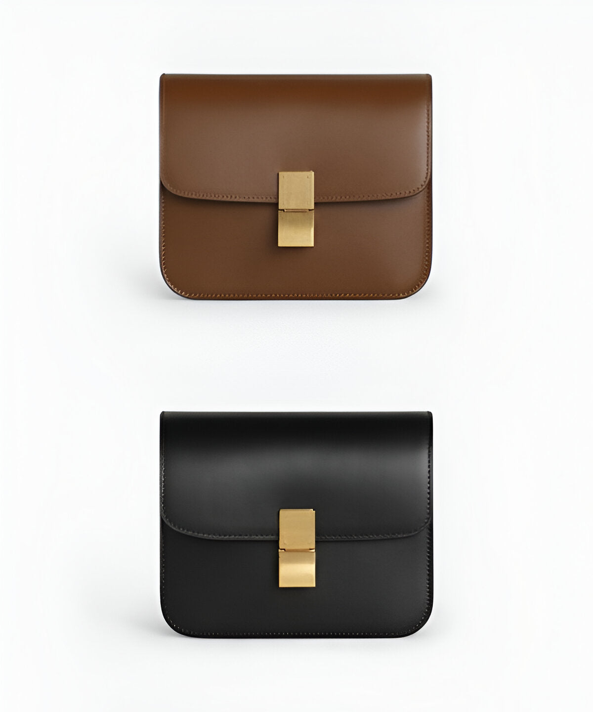 셀린느 박스백 틴 가죽 플랩백 골드 메탈 클로저 크로스바디 스트랩