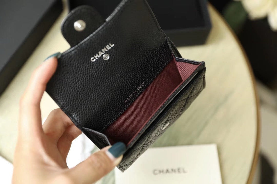 해외재고) 샤넬 클래식 플랩 카드지갑 은장 캐비어 (수량:6개)