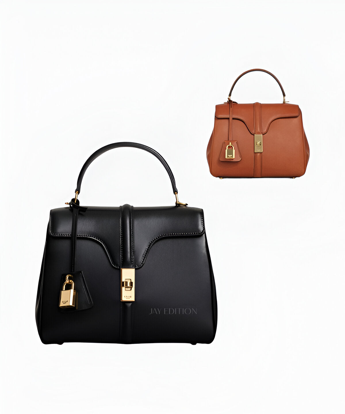 셀린느 16백 스몰 블랙 스무스 카프스킨 플랩 클로저 골드 메탈 턴락 디테일 클래식 탑핸들 디자인