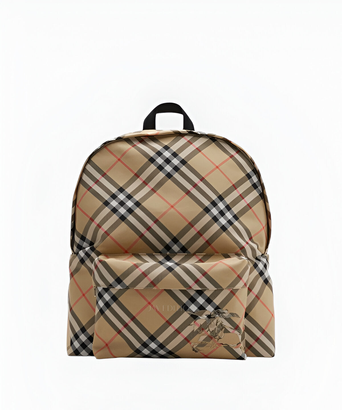 버버리 미디움 체크 프린트 백팩 체크 패턴 전면과 수납 포켓 디테일