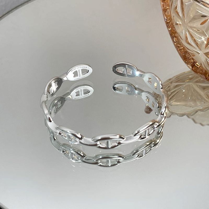 에르메스 Medium Chaine D'ancre Enchainee Bracelet