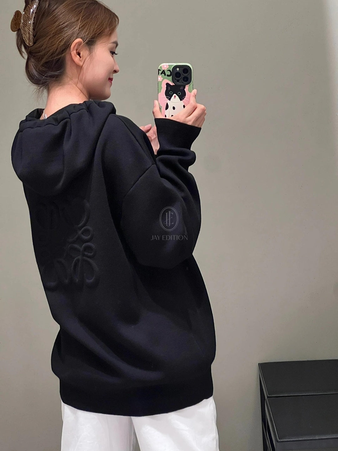 로에베 아나그램 울 지퍼업 후드티