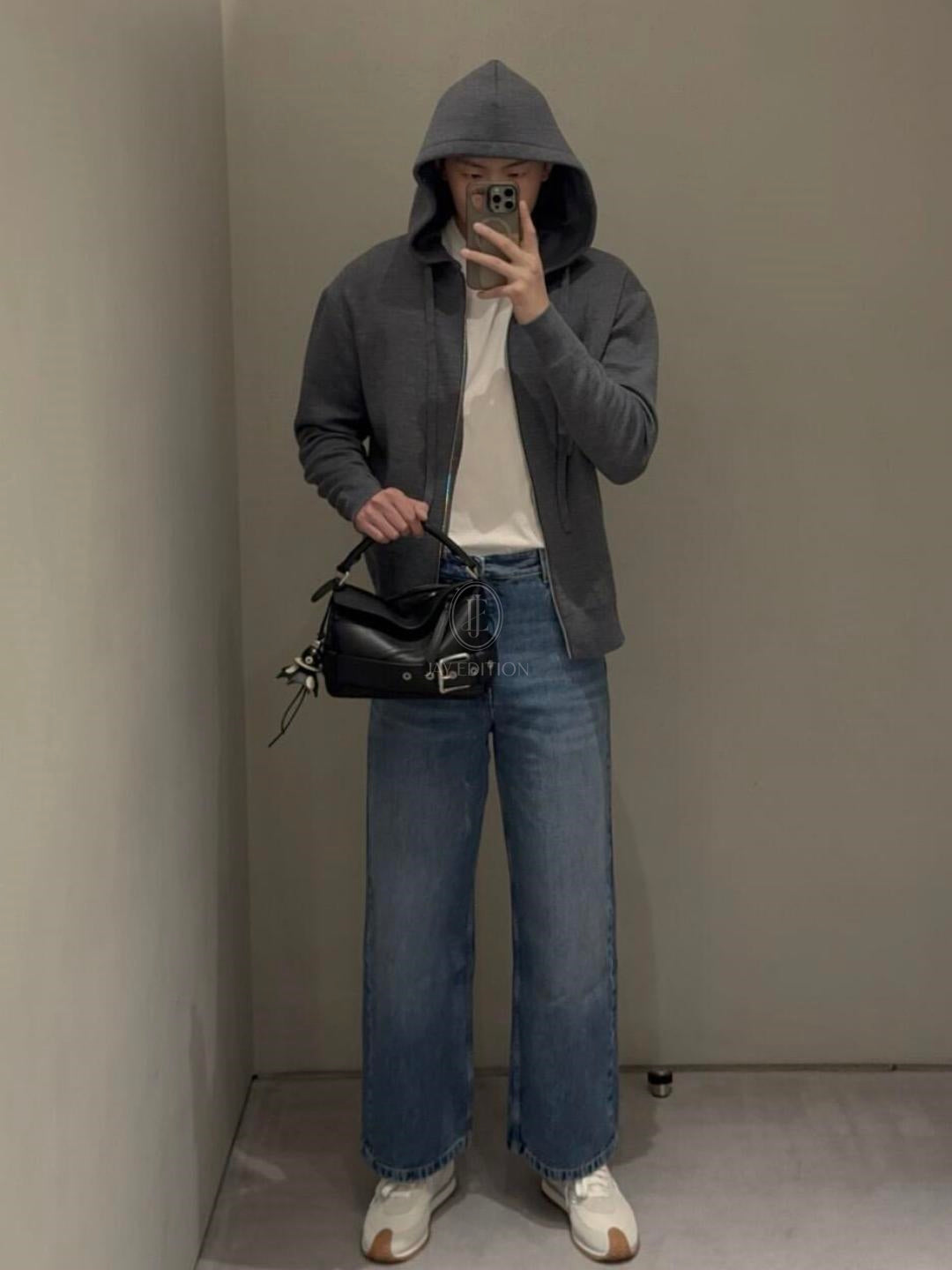 로에베 아나그램 울 지퍼업 후드티