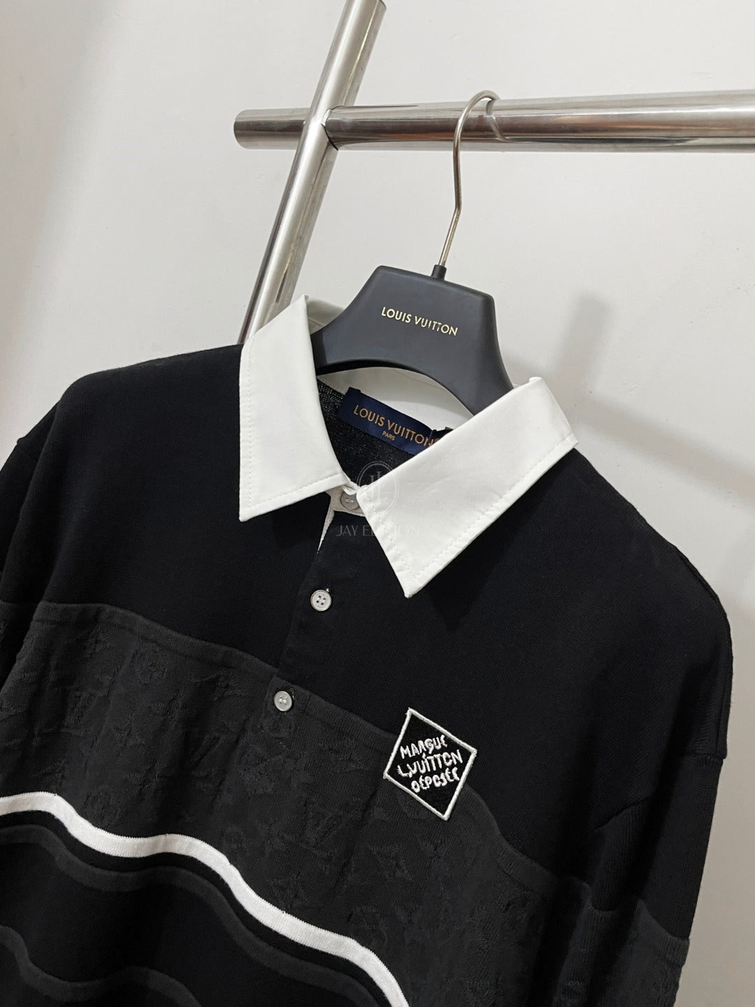 루이비통 모노그램 자카드 롱 슬리브 폴로 셔츠