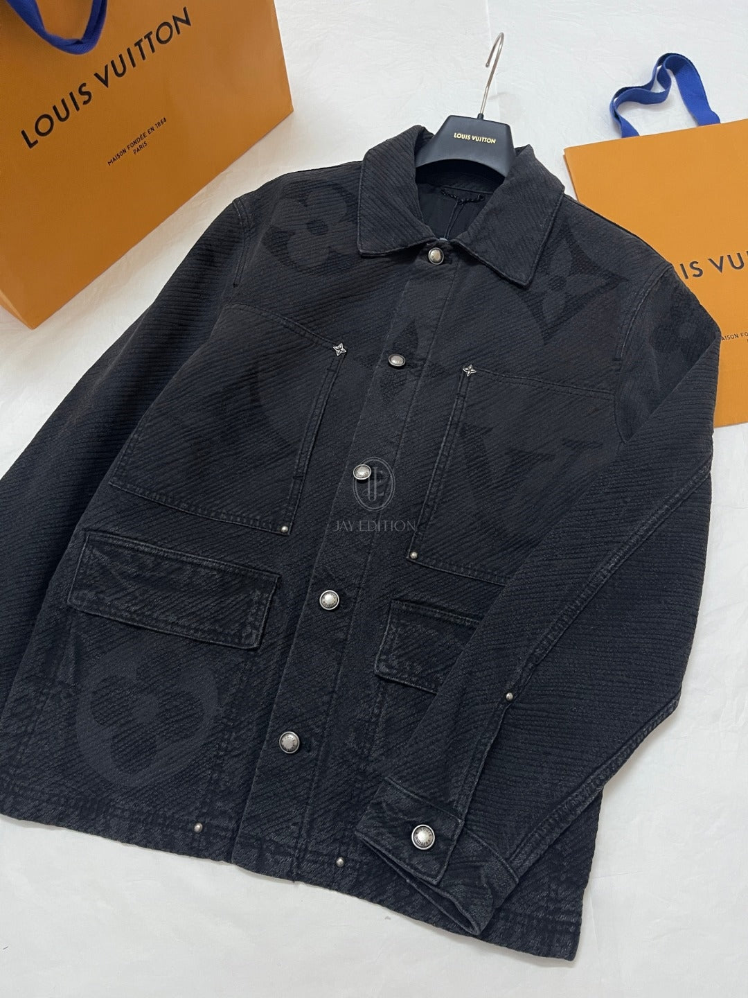 루이비통 쇼트 슬리브드 데님 워크웨어 셔츠