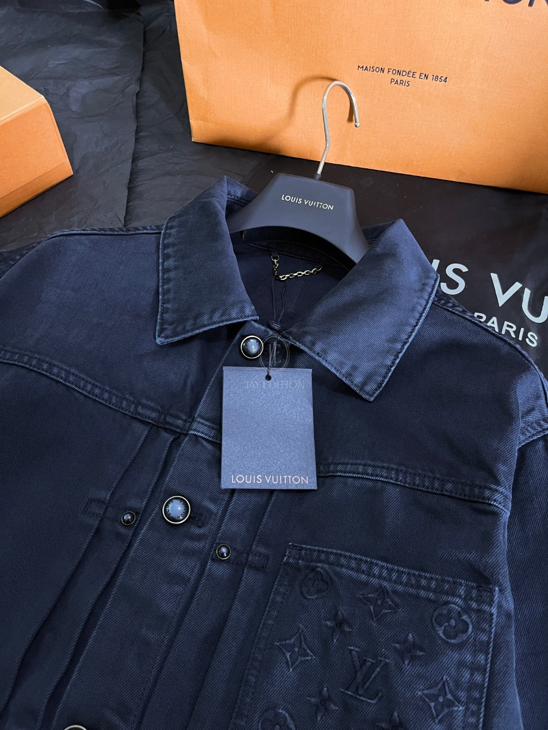 루이비통 가먼트 다이드 데님 타입 트러커 자켓