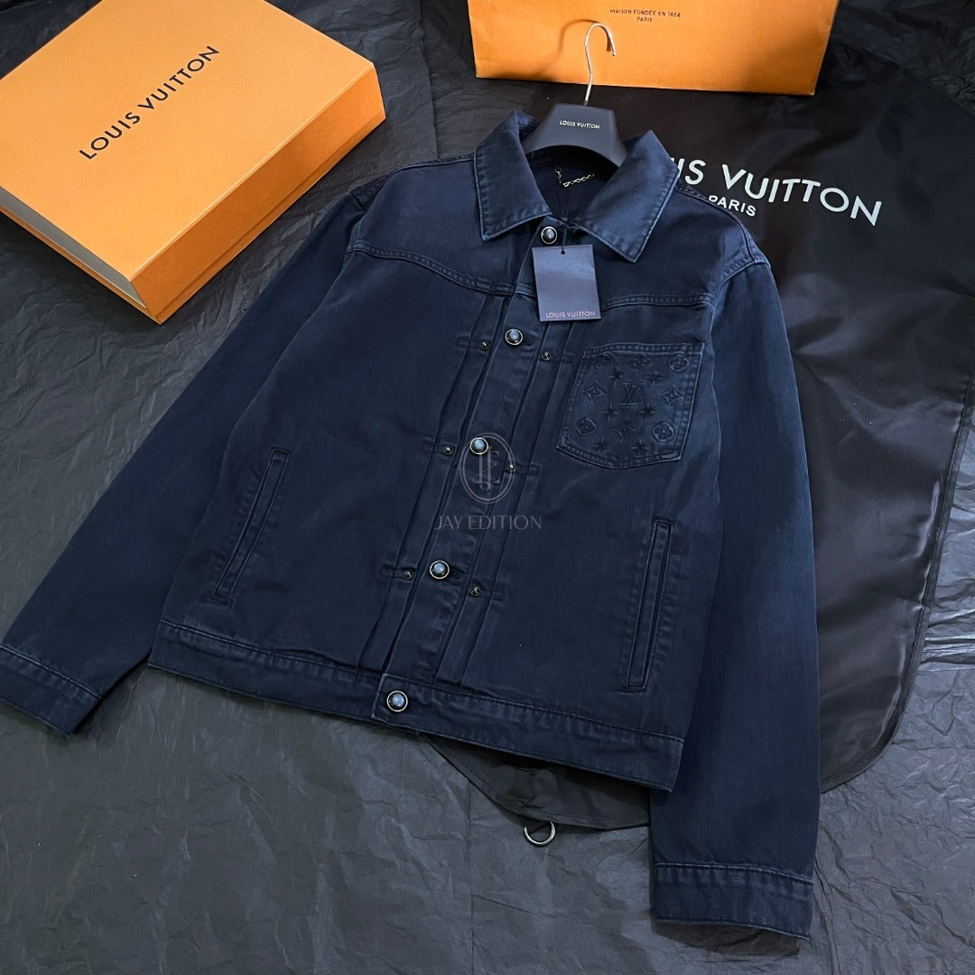루이비통 가먼트 다이드 데님 타입 트러커 자켓
