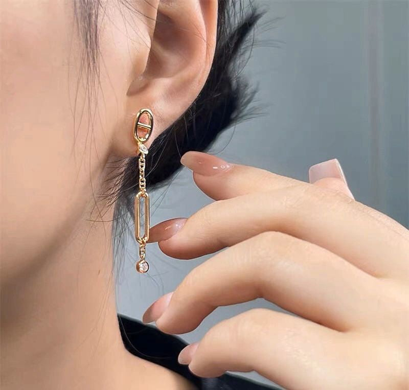 에르메스 Chaine d'ancre Chaos earrings