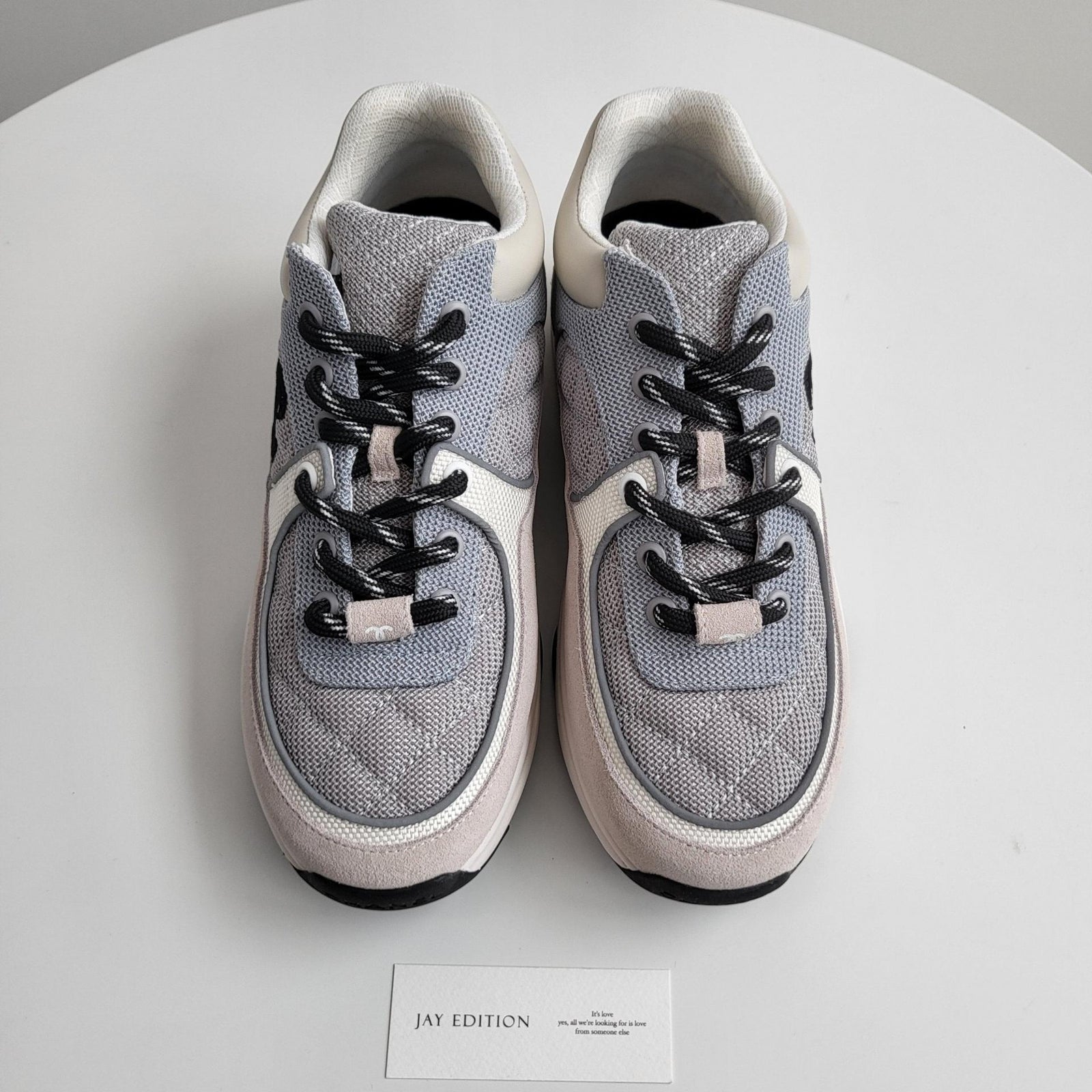 국내) 샤넬 로고 스니커즈 / 블랙 36