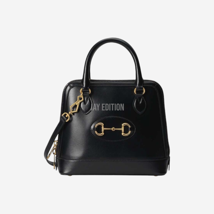 Gucci Horsebit 1955 all‑leather top handle bag with gold horsebit hardware