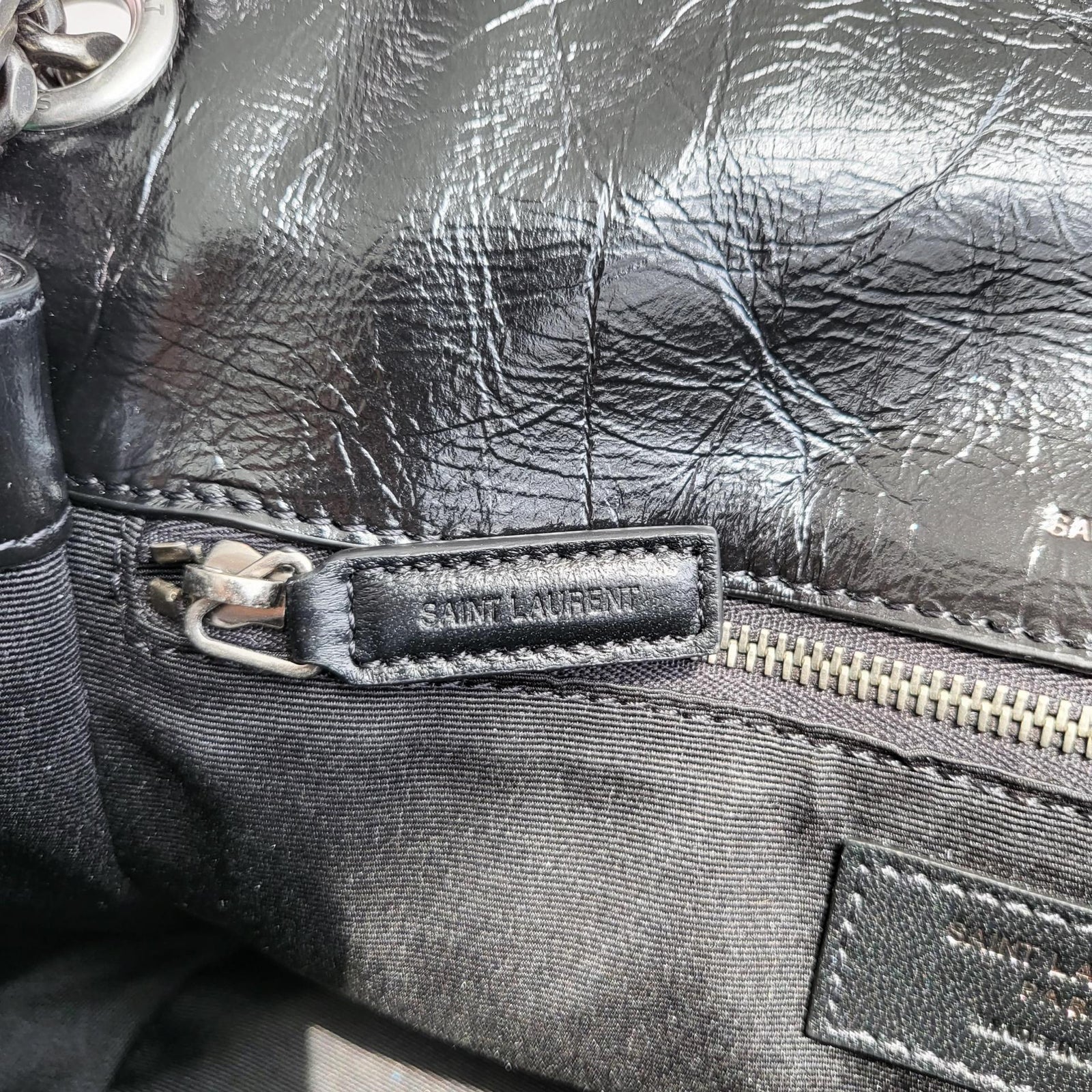 생로랑 니키백 미디움 빈티지 레더