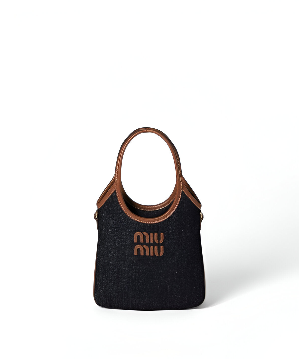 미우미우 아이비 데님 핸드백 블루 브랜디 보우 디테일 데님 백 디자인
