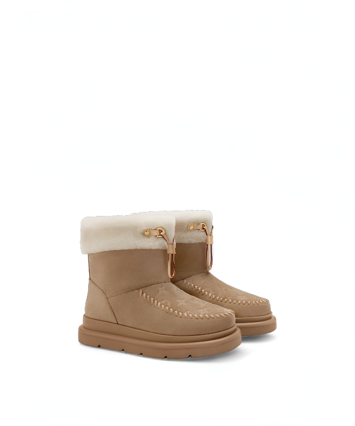 루이비통 코르티나 앵클 부츠, 모노그램 캔버스와 러기드 아웃솔이 조화를 이룬 고급 윈터 부츠