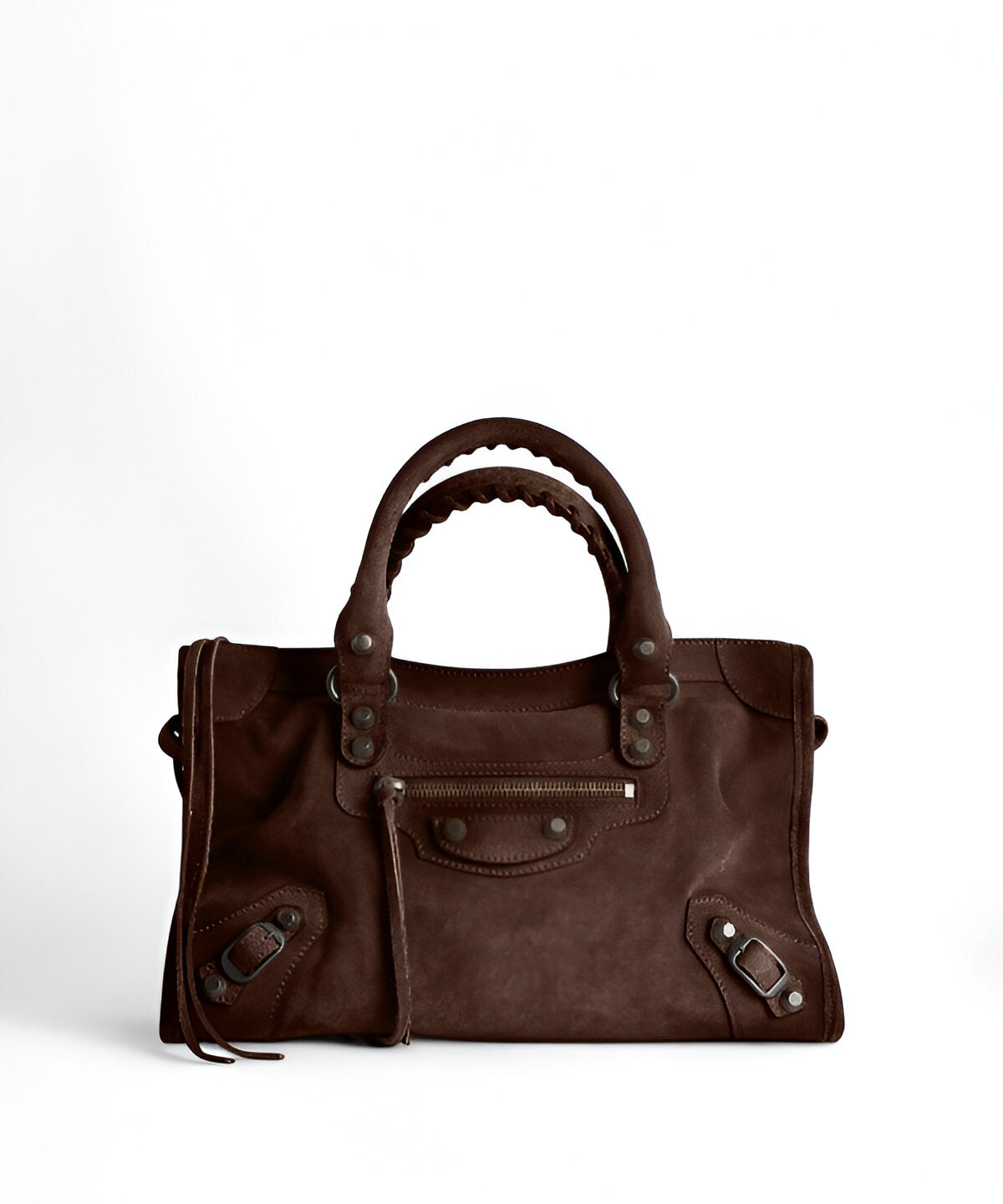 발렌시아가 르 시티 백 스몰 스웨이드 블랙 여성 미니 핸드백