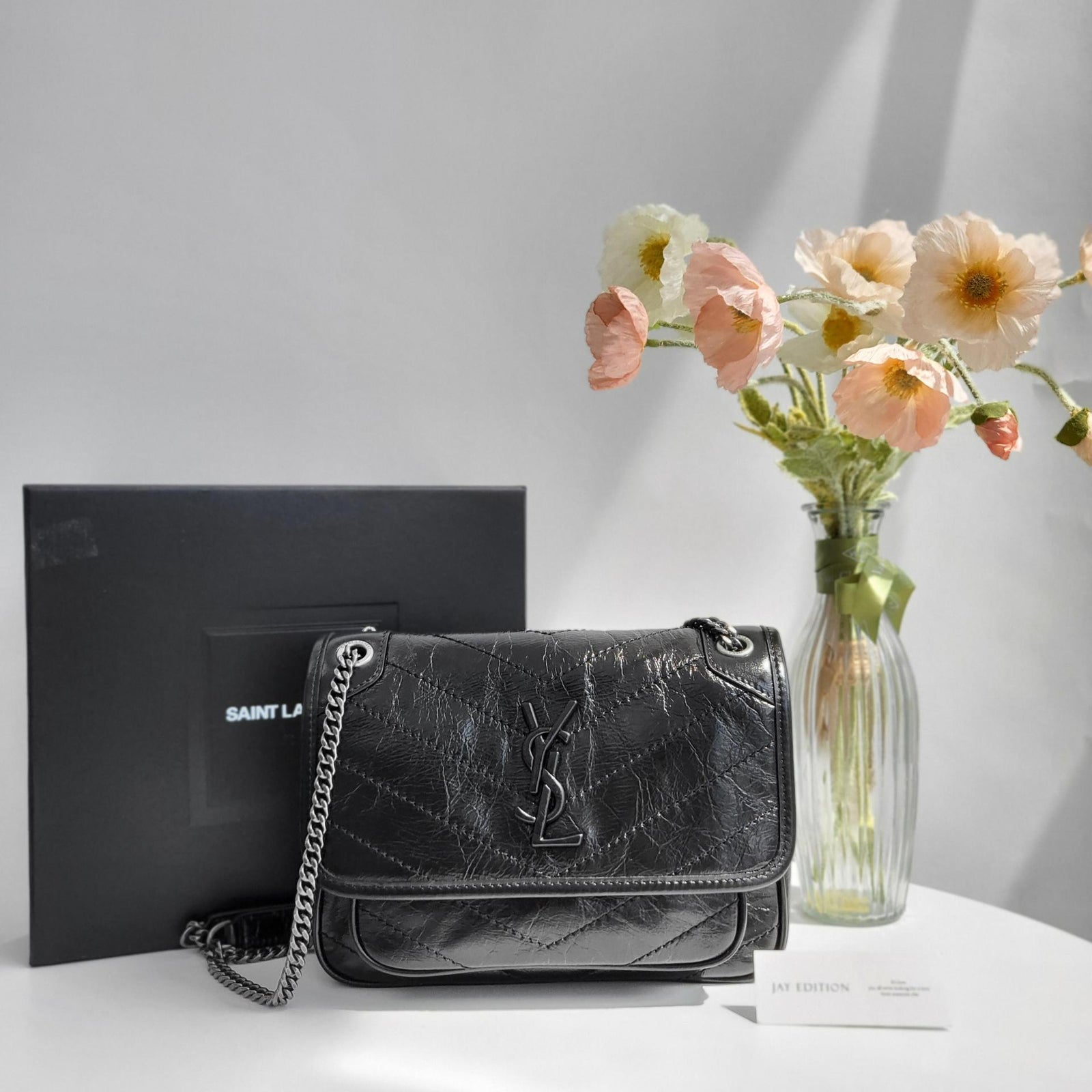 생로랑 니키백 베이비 빈티지 레더