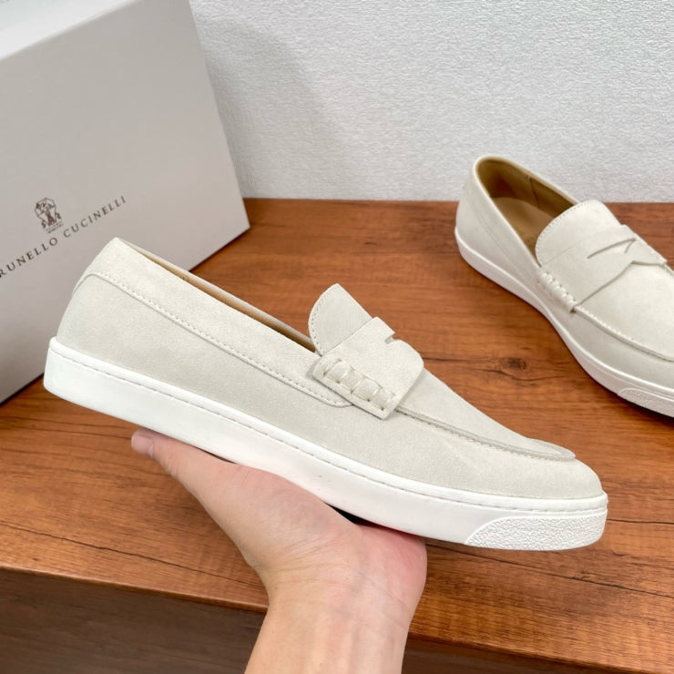 브루넬로쿠치넬리 스웨이드 로퍼 베이지