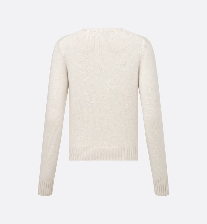 디올 크리스찬 디올 슬리브 스웨터 캐시미어 울 니트 에크루