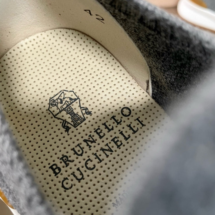 브루넬로 쿠치넬리 코튼 스니커즈 그레이