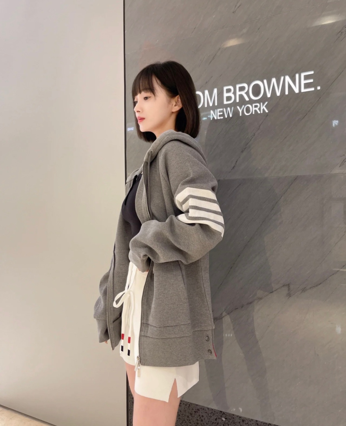 톰브라운 와플 후드집업