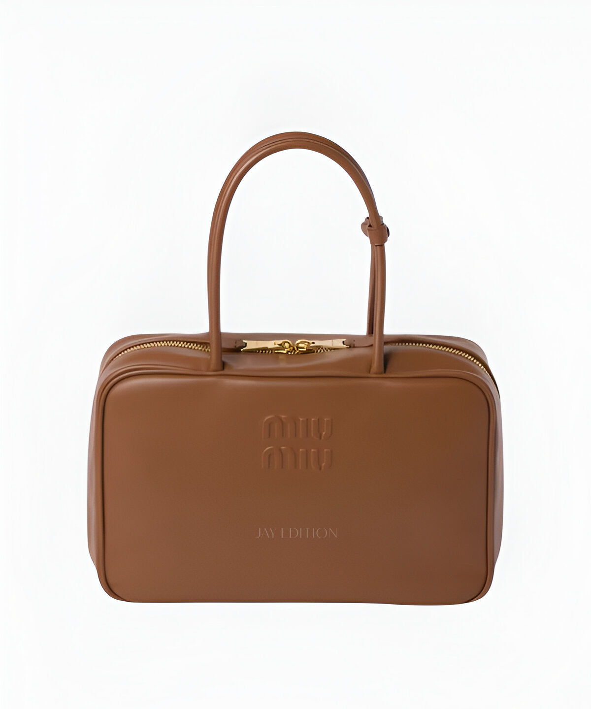 미우미우 가죽 보 백 라지 리본 장식과 더블 핸들 디자인의 블랙 백