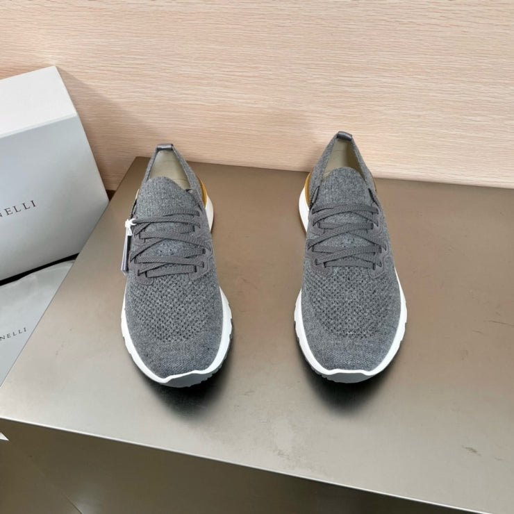 브루넬로 쿠치넬리 코튼 스니커즈 그레이