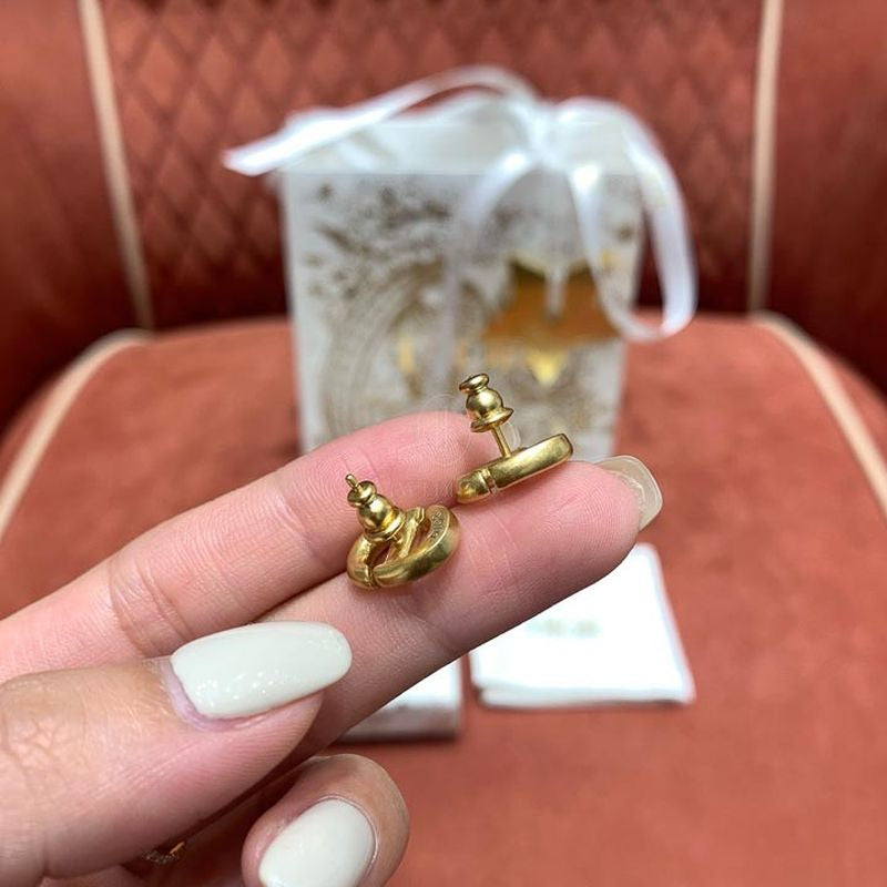 디올 CD NAVY 스터디 귀걸이