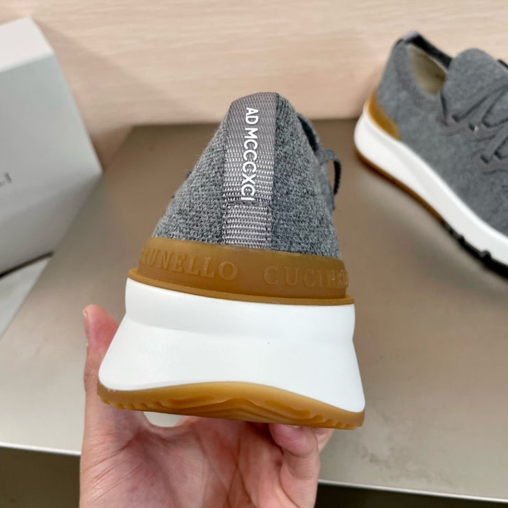 브루넬로 쿠치넬리 코튼 스니커즈 그레이