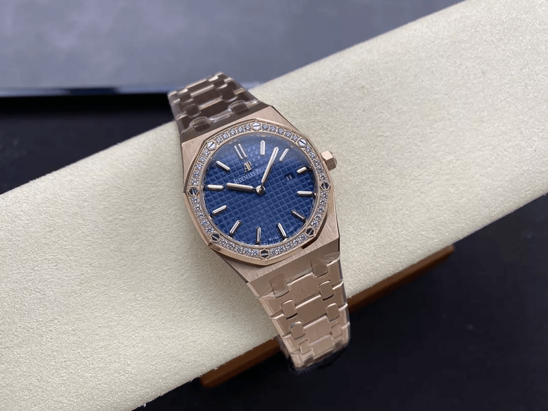 오데마피게 로얄오크 67651 청판 로즈골드 금통 다이아세팅 (33mm,쿼츠)