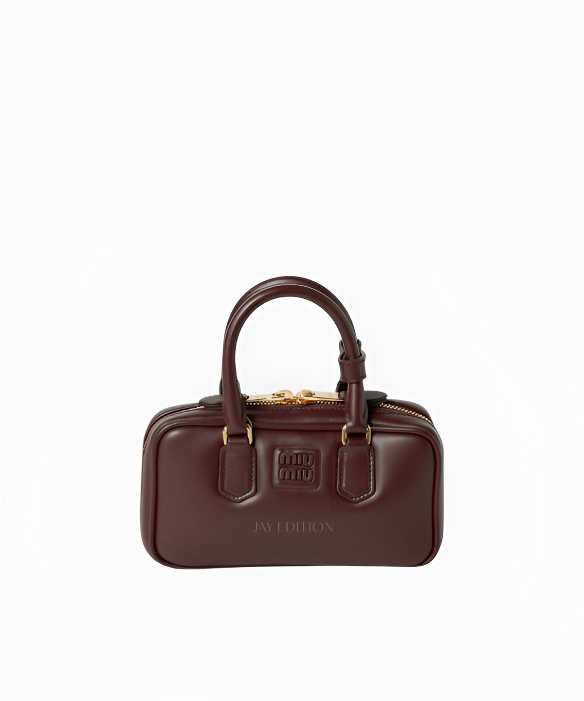 미우미우 아르카디 미니 토트백 컴팩트한 디자인과 메탈 로고 디테일이 돋보이는 베이지 컬러 미니백