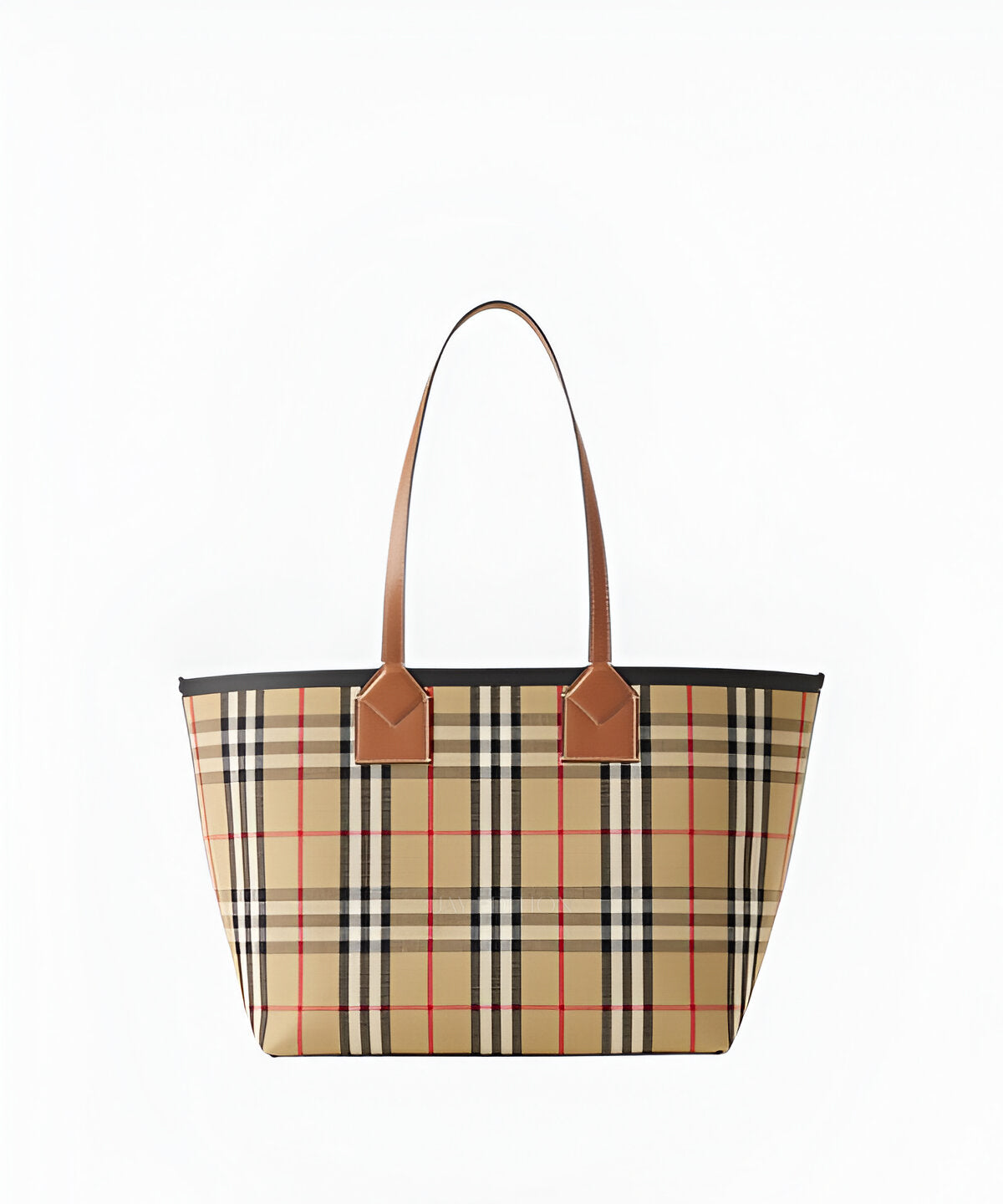버버리 스몰 런던 토트백 체크 캔버스 소가죽 트리밍 지퍼 클러치 포함 디자인