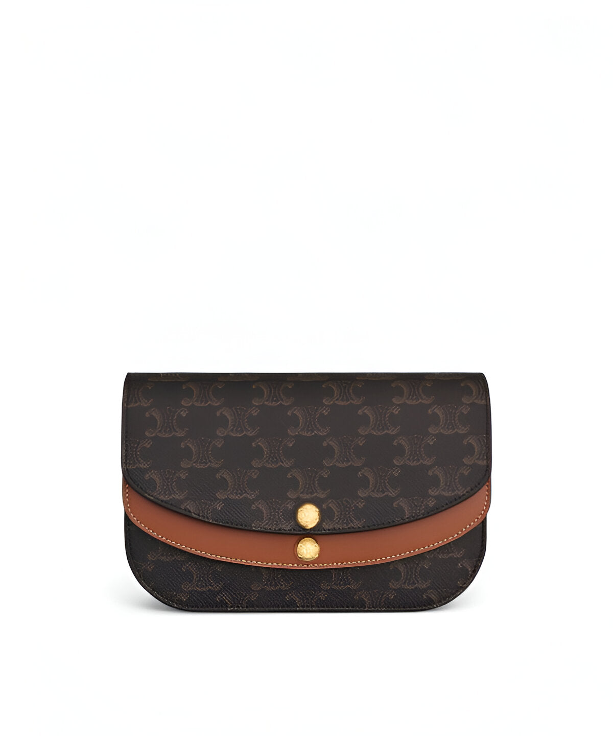 셀린느 듀오 스트랩 지갑 블랙 송아지 가죽 소재와 심플한 스트랩 클로저 디테일