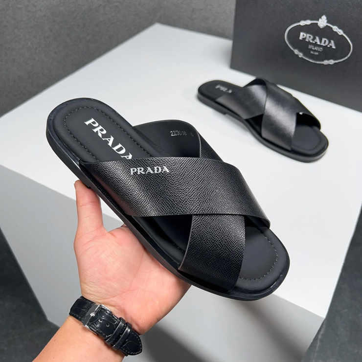 프라다 크로스 스트랩 슬리퍼