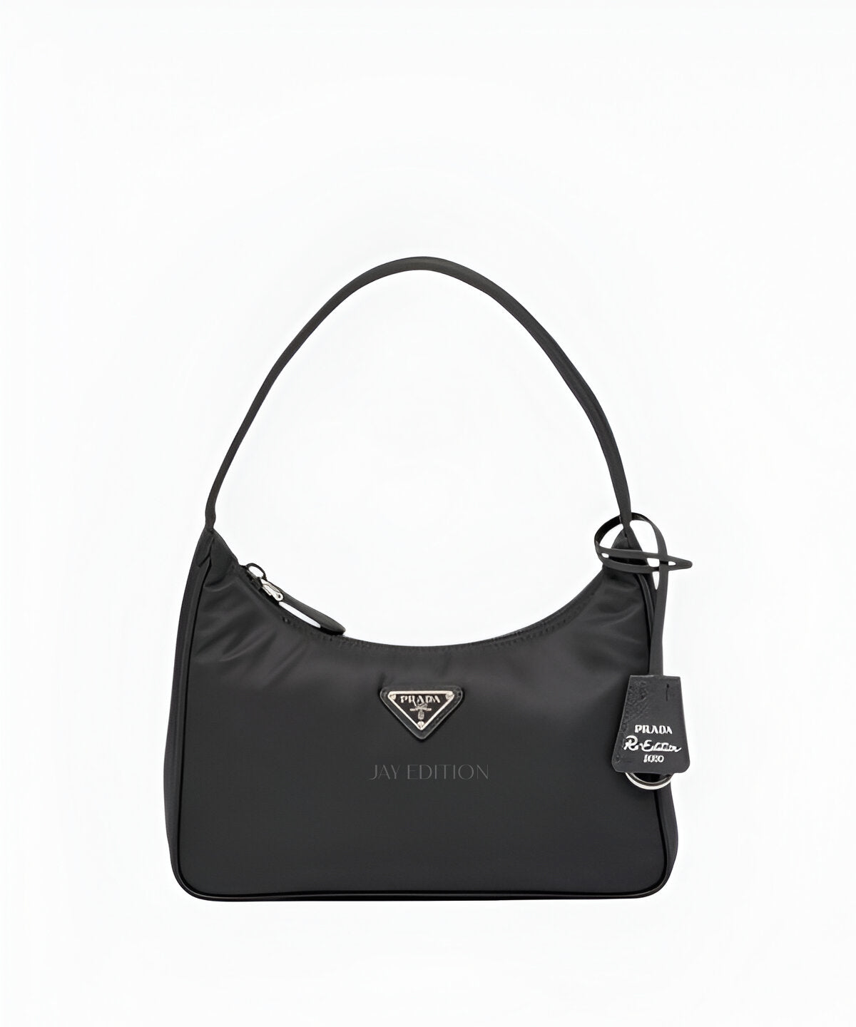 프라다 리에디션 리나일론 호보백 블랙 컬러 삼각 로고 미니 파우치 스트랩 디테일