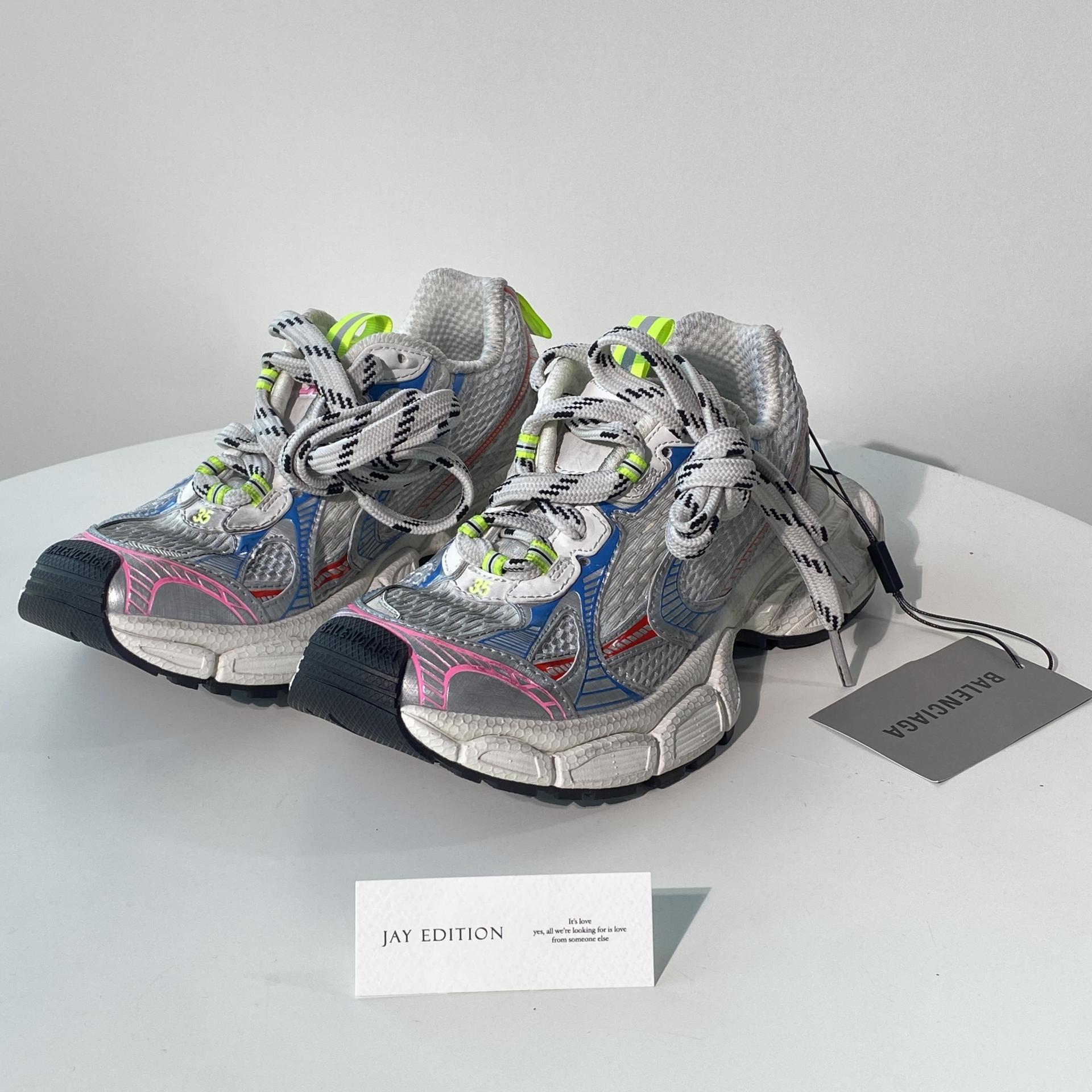 국내) 발렌시아가 3XL 화이트 레드 블루 스니커즈 35