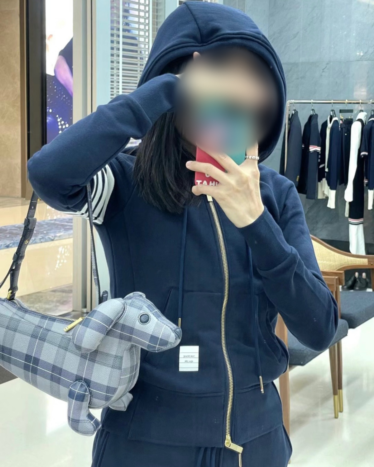 톰브라운 4선 클래식 후드 집업