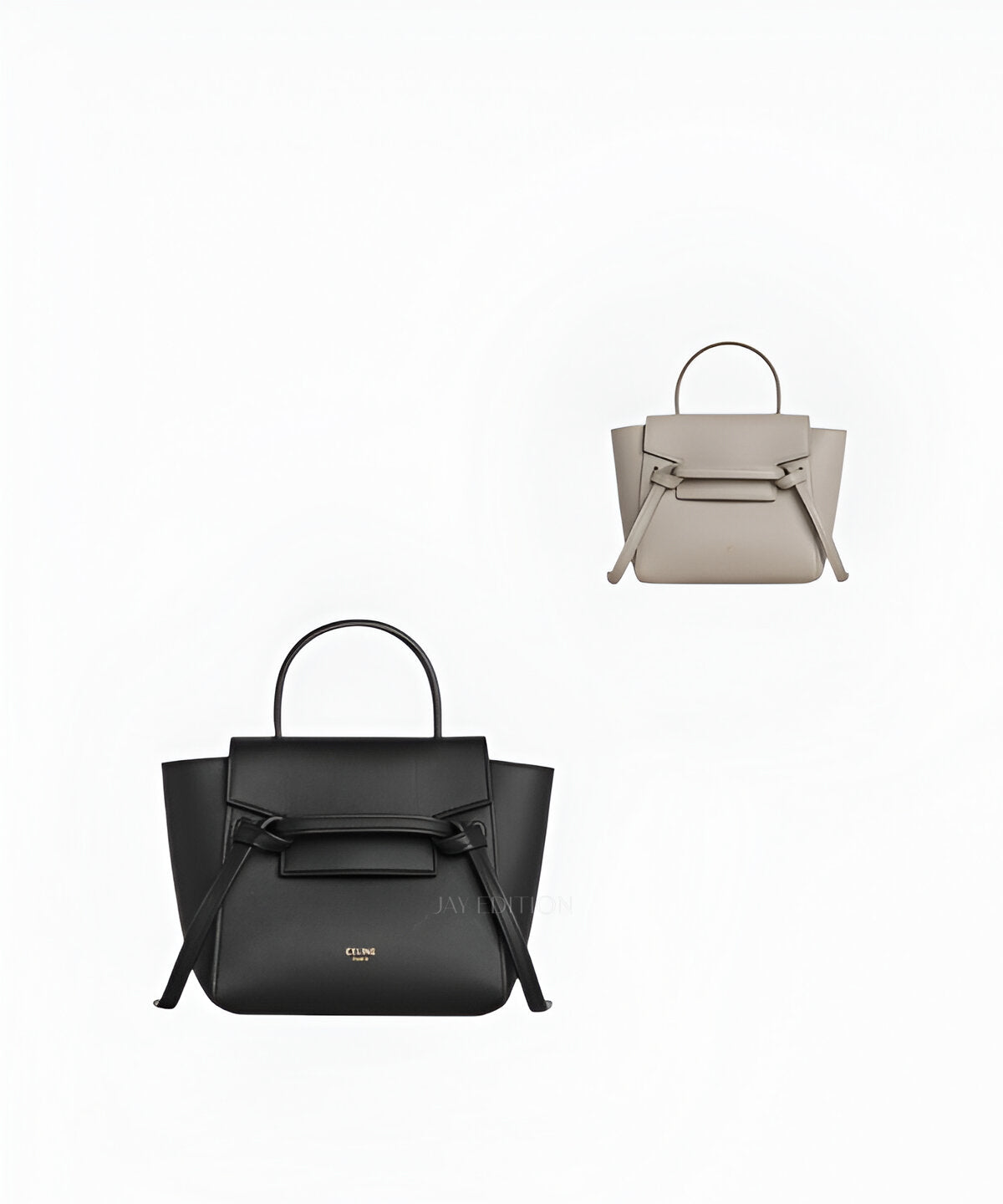 셀린느 벨트백 피코 그레인드 카프스킨 미니 탑핸들백 플랩 클로저 웨이스트 벨트 디테일 골드 하드웨어