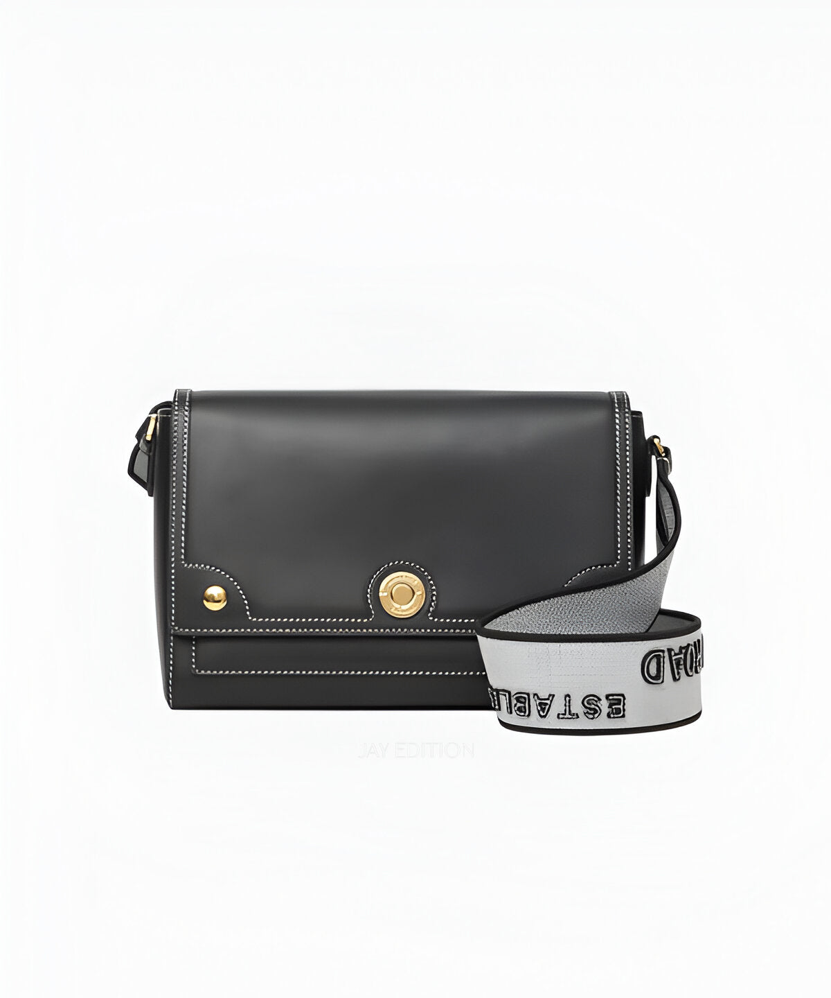 버버리 밴웰 하우스 체크 미니 백 체크 패턴과 가죽 트리밍 디테일