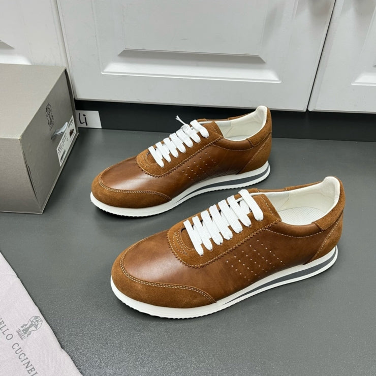 브루넬로 쿠치넬리 브라운 드릴 스니커즈