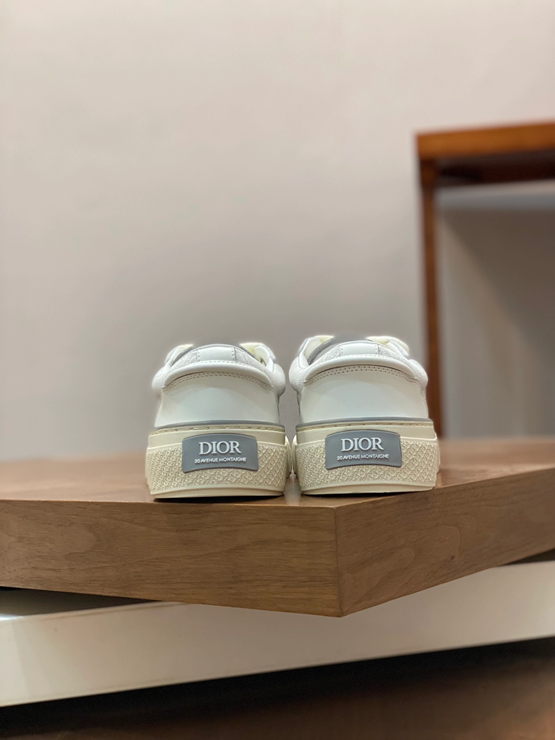 디올 B33 스핀 스니커즈 스무스 송아지 가죽 & 오블리크 자카드