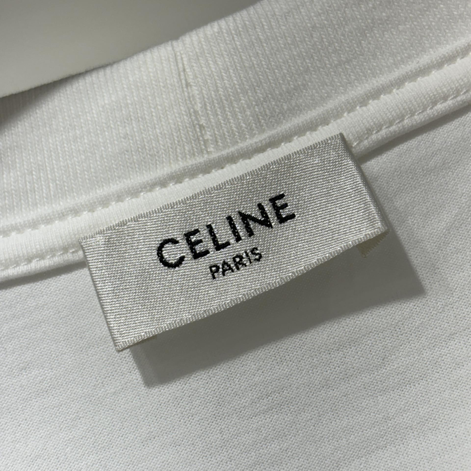 1% 셀린느 코튼 저지 루즈 티셔츠