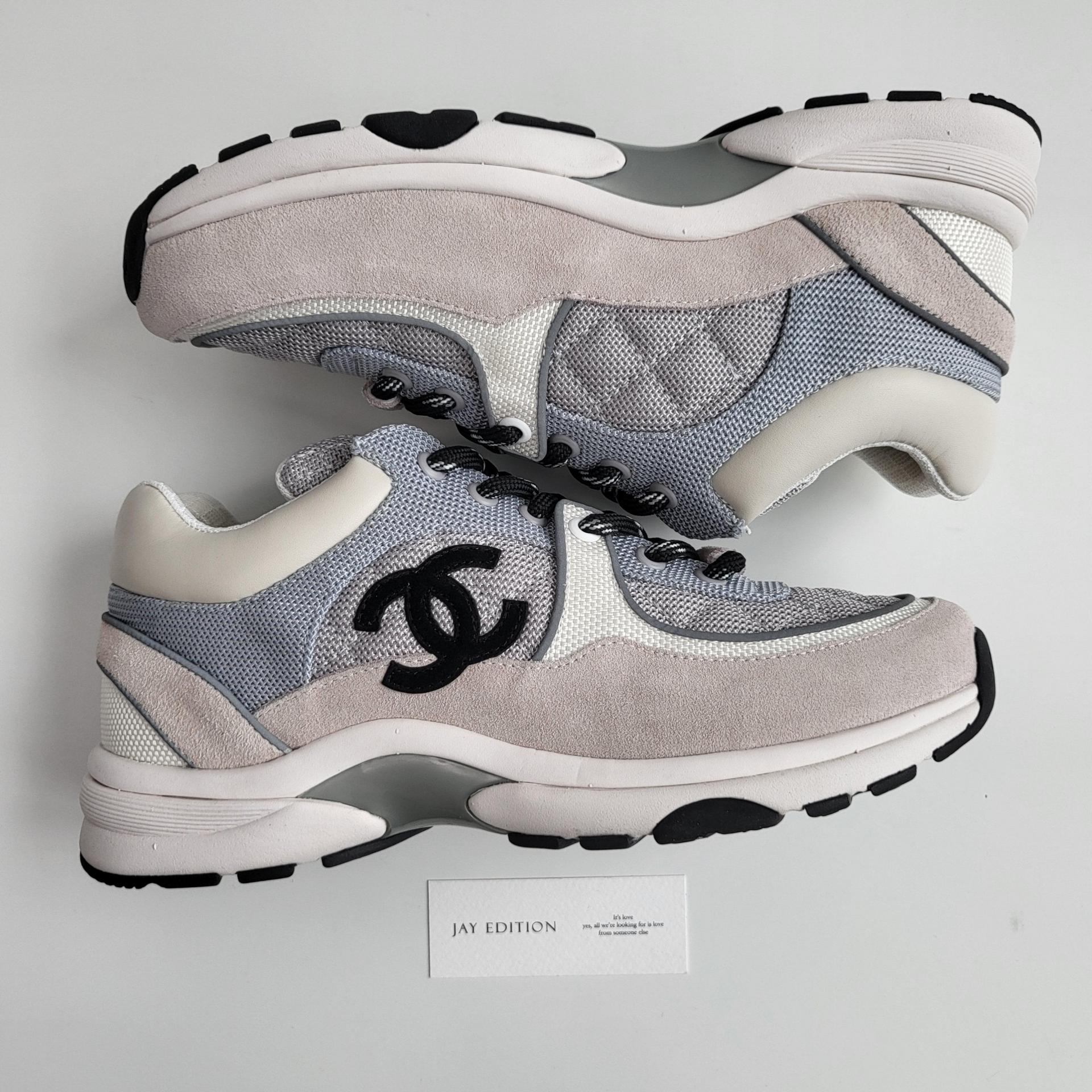 국내) 샤넬 로고 스니커즈 / 블랙 36