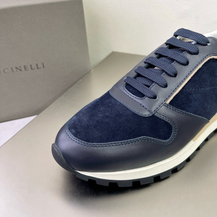 브루넬로 쿠치넬리 스웨이드 스니커즈 네이비