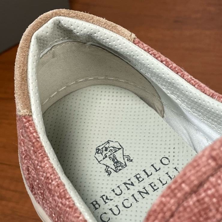 브루넬로 쿠치넬리 트윌 레이스업 스니커즈 핑크