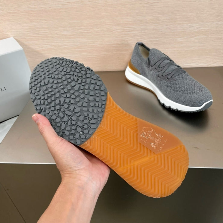 브루넬로 쿠치넬리 코튼 스니커즈 그레이