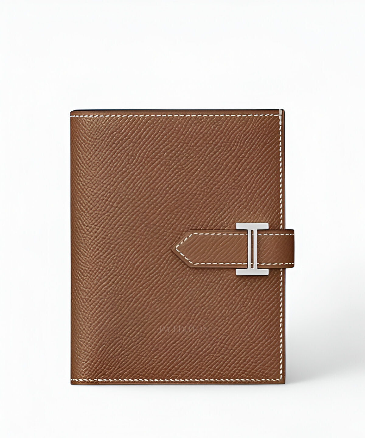 에르메스 베안 카드 지갑 앱송 은장 앱송 가죽과 실버 H 버클 디테일의 고급 카드홀더