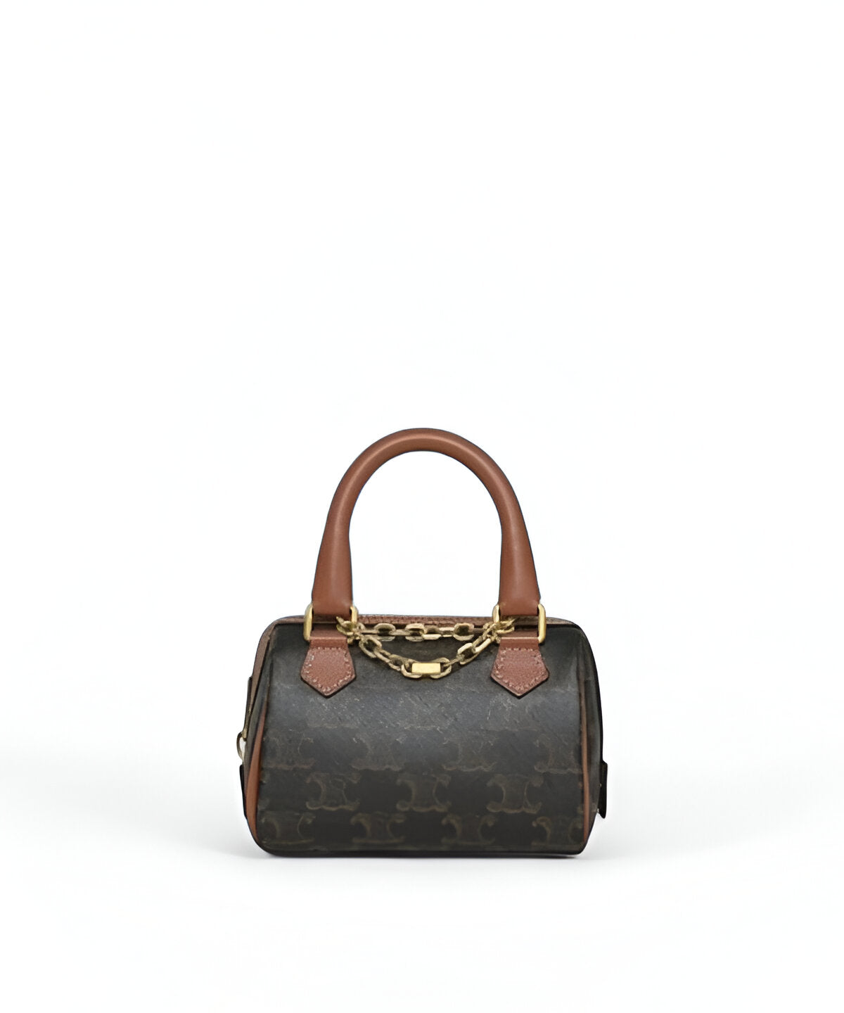 셀린느 트리옹프 카바스 미니 보스턴백 트리옹프 캔버스와 송아지 가죽 트리밍 디자인